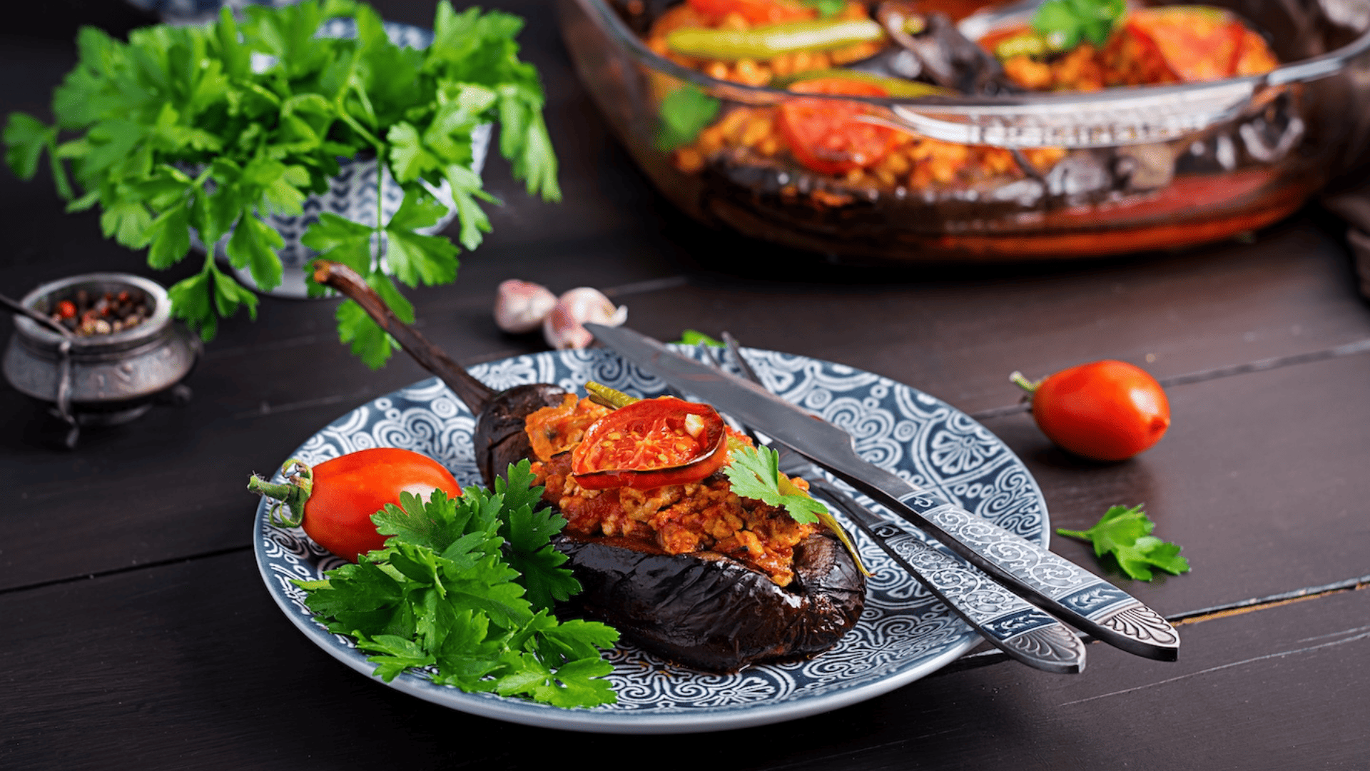 Gefüllte Auberginen mit orientalischem Touch | Rezept