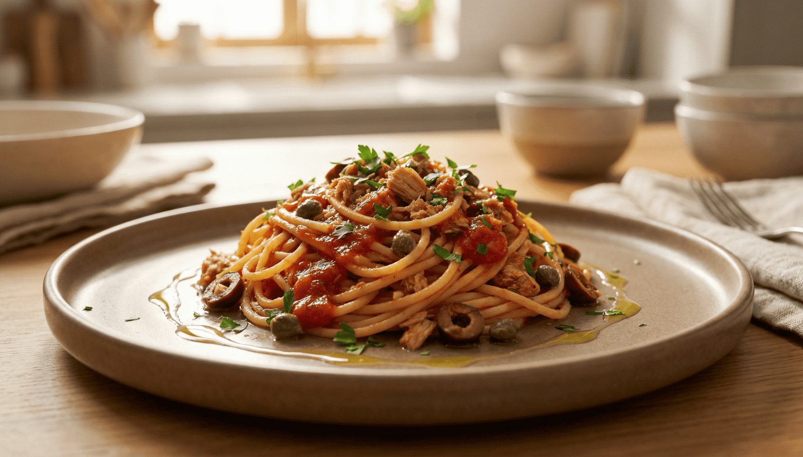Spaghetti mit Thunfisch und Sardellen